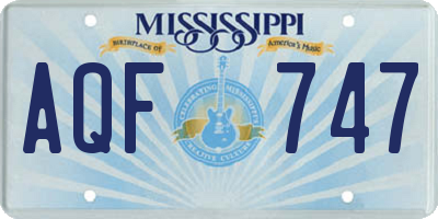 MS license plate AQF747