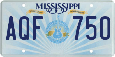 MS license plate AQF750