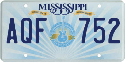 MS license plate AQF752