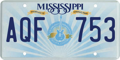 MS license plate AQF753