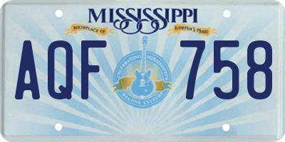 MS license plate AQF758
