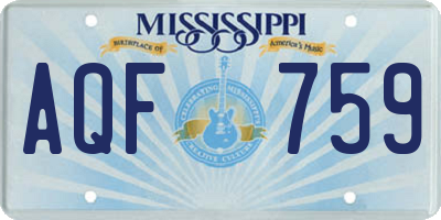 MS license plate AQF759
