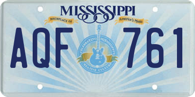 MS license plate AQF761