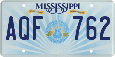MS license plate AQF762