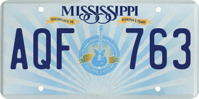 MS license plate AQF763