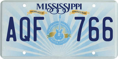 MS license plate AQF766