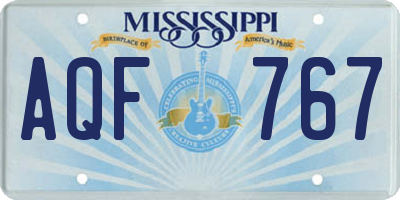 MS license plate AQF767