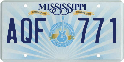 MS license plate AQF771