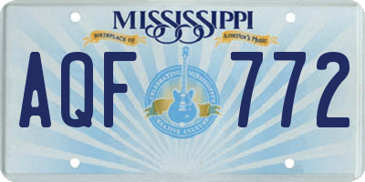 MS license plate AQF772