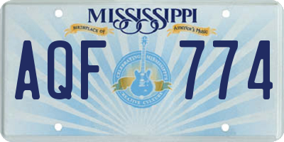 MS license plate AQF774
