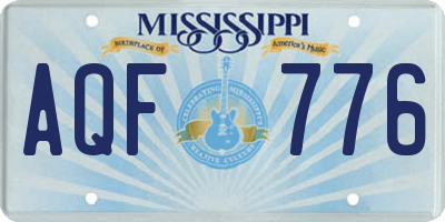 MS license plate AQF776