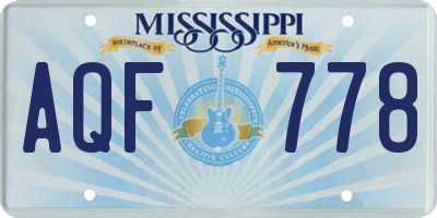 MS license plate AQF778