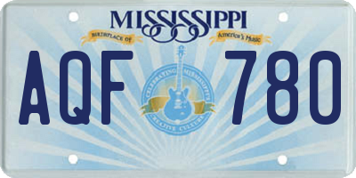 MS license plate AQF780