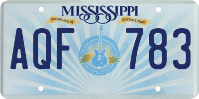 MS license plate AQF783