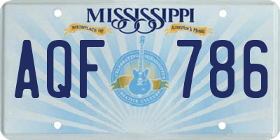 MS license plate AQF786