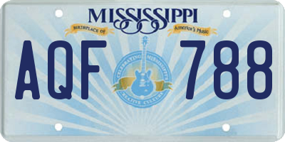 MS license plate AQF788