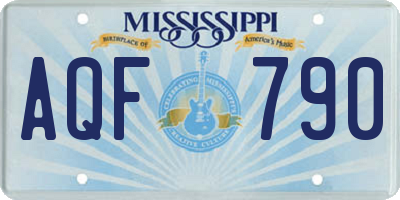 MS license plate AQF790