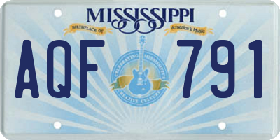 MS license plate AQF791