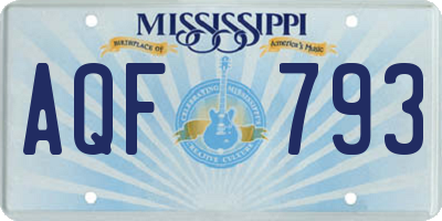 MS license plate AQF793