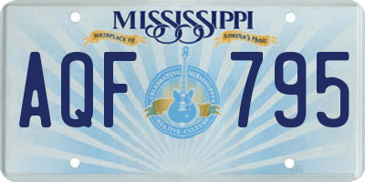 MS license plate AQF795
