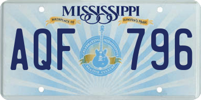MS license plate AQF796