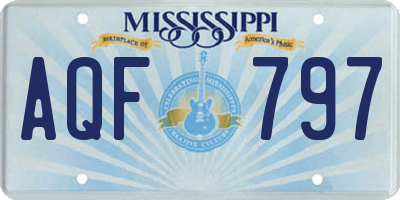 MS license plate AQF797