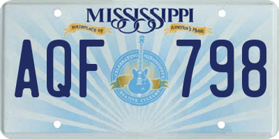 MS license plate AQF798