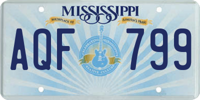 MS license plate AQF799