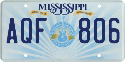 MS license plate AQF806