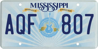 MS license plate AQF807
