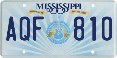 MS license plate AQF810