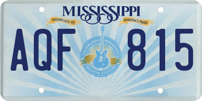 MS license plate AQF815