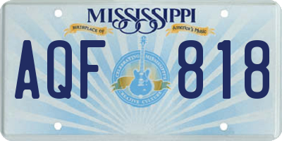 MS license plate AQF818