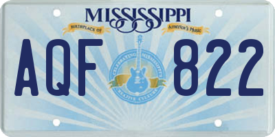 MS license plate AQF822