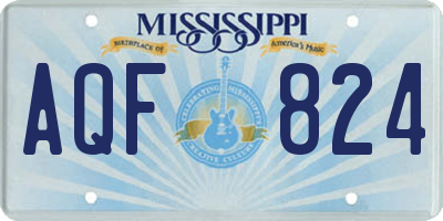 MS license plate AQF824