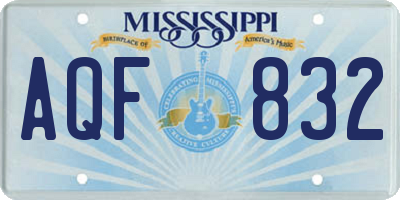 MS license plate AQF832