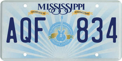 MS license plate AQF834