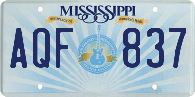 MS license plate AQF837