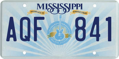 MS license plate AQF841