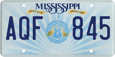 MS license plate AQF845