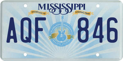 MS license plate AQF846