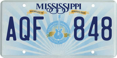 MS license plate AQF848