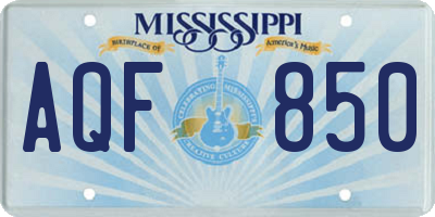 MS license plate AQF850