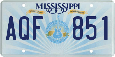 MS license plate AQF851
