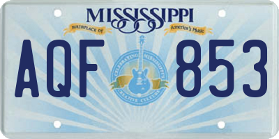MS license plate AQF853