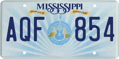 MS license plate AQF854