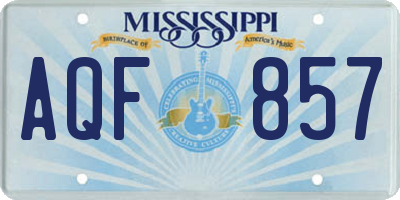 MS license plate AQF857