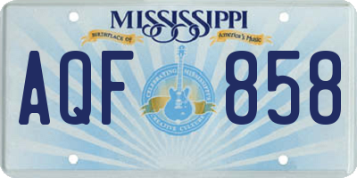 MS license plate AQF858