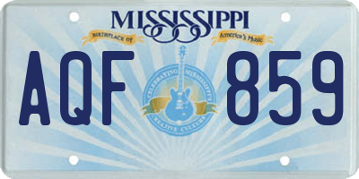 MS license plate AQF859