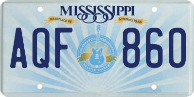 MS license plate AQF860